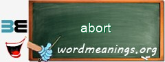 WordMeaning blackboard for abort